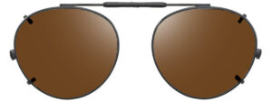 Round Visionaries Clip on Polarized Sunglasses - Black Frame size 47 x 42mm