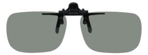 C1 Deep Rectangle Clip On Flip Up Polarized Sunglasses