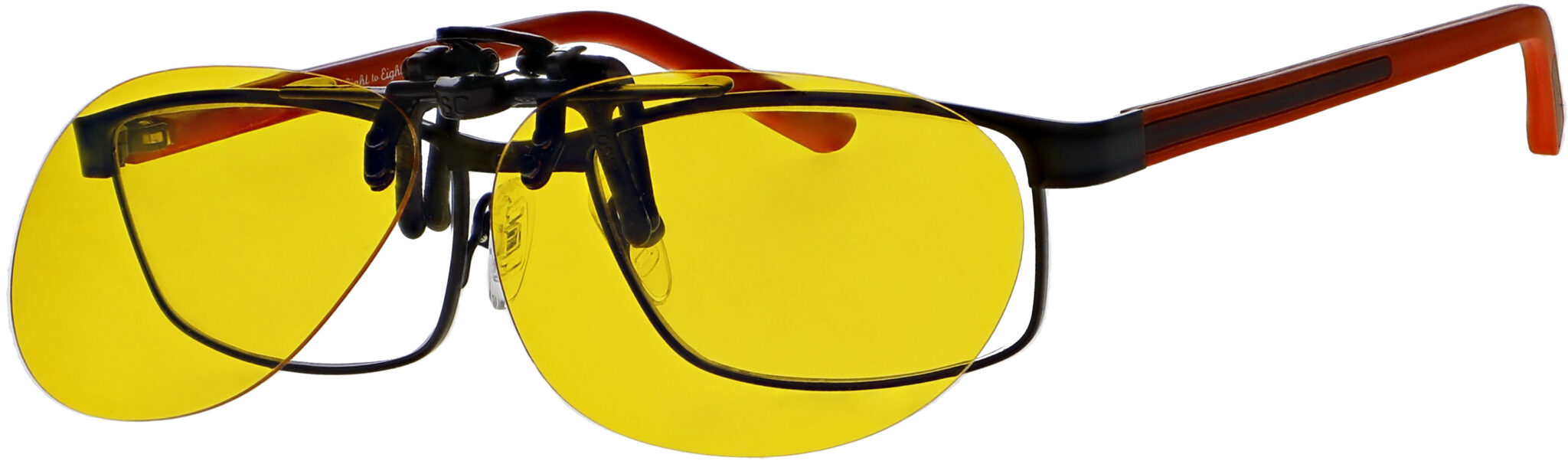 V2 Oval Clip On Flip Up Night Driving Glasses VS Eyewear