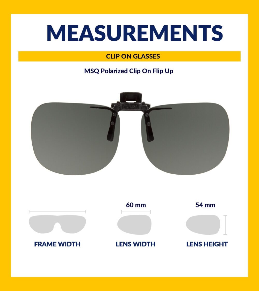 MSQ Mad Square Clip On Flip Up Polarized Sunglasses