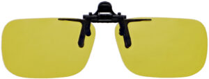  X2 Medium Rectangle Clip On Flip Up Polarized Sunglasses - Polarized Dark Yellow