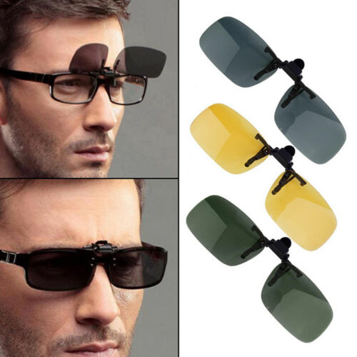 Sunglasses clip store over glasses