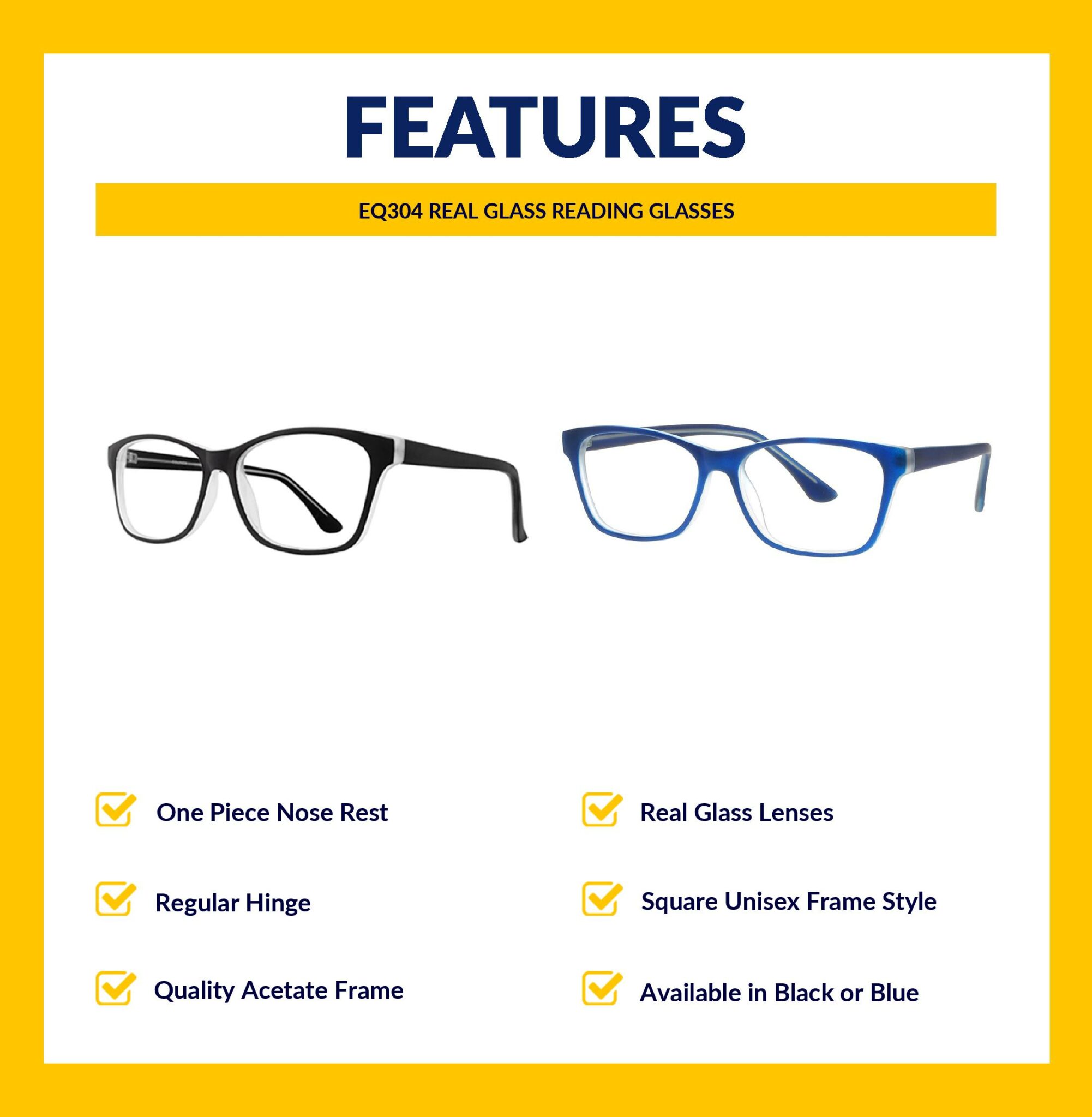 Real Glass Lens Reading Glasses EQ304 - VS Eyewear