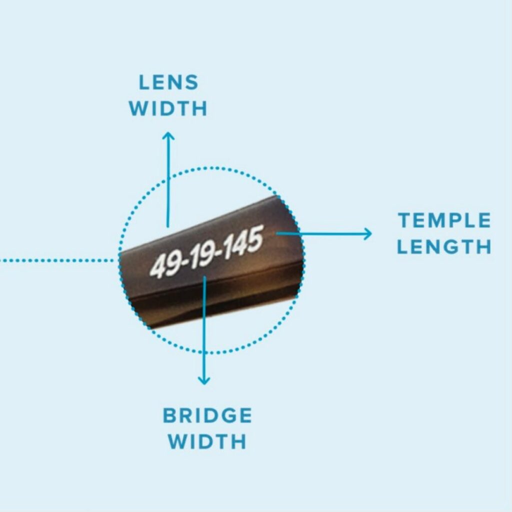 Glasses Measurements: How to Find Your Frame Size - Markings on the arm