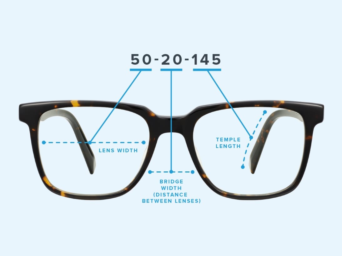 How to Find your Frame Size - lens measurements on the frame