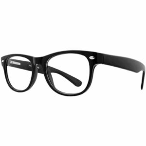 Real Glass Reading Glasses - G517 Black Frame with +1.50 Clear Glass Lens