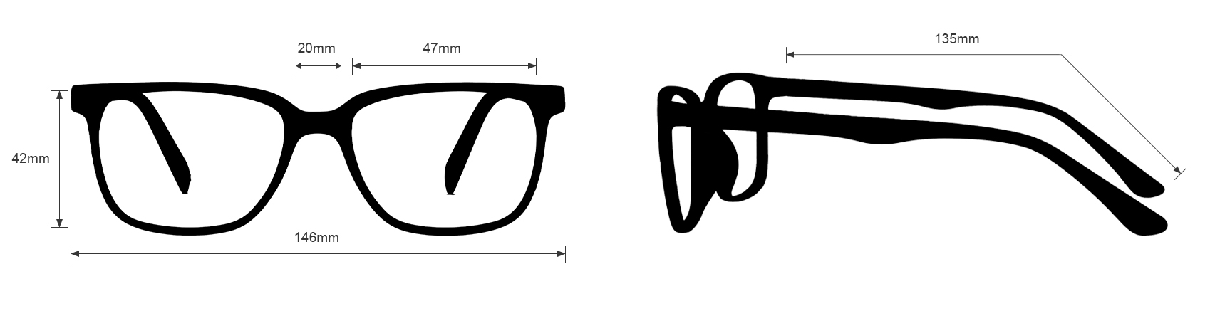 Fitover Solar Eclipse Glasses – Welding Glass Lenses Shade 14 - Measurements