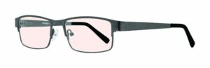 Real Glass Lens Reading - Affordable Designs Wrangler Gunmetal Frame with +3.00 Pink Glass Lens