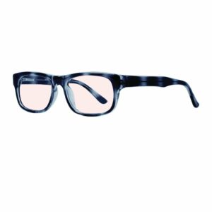 Real Glass Lens Reading Glasses - Affordable Designs Professor Blue Frame with +1.25 Pink Glass Lens