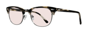 Real Glass Lens Reading Glasses - Clubster Amber Gun Frame with +2.75 Pink Glass Lens
