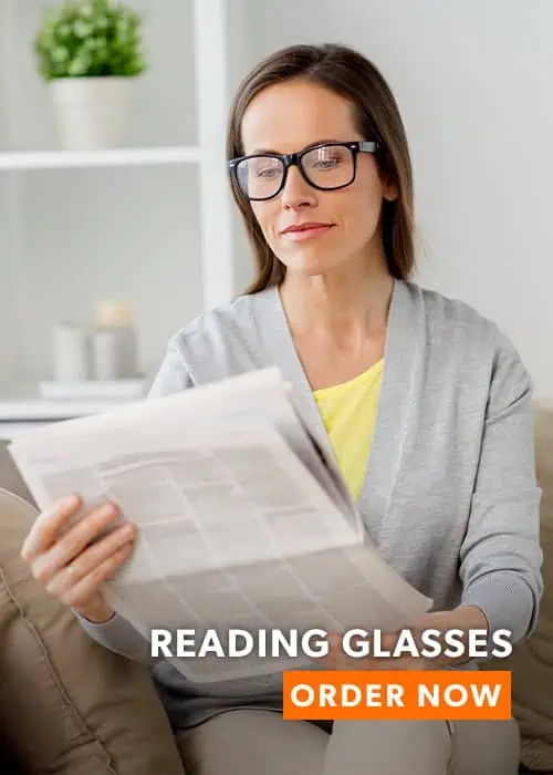 Reading glasses with real glass lenses