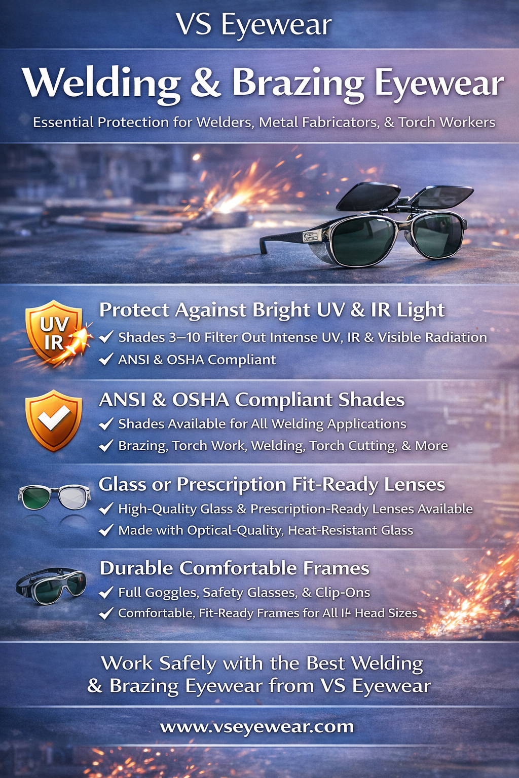 welding & brazing eyewear infogram