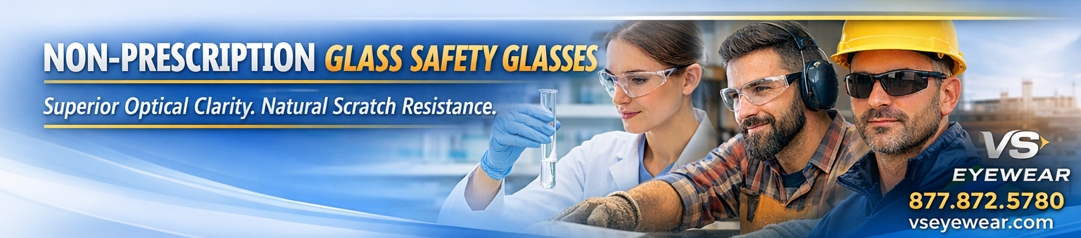 Non-prescription glass safety glasses
